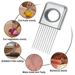 Stainless Steel Onion & Tomato Holder Slicer - Kitchen Cutting Tool
